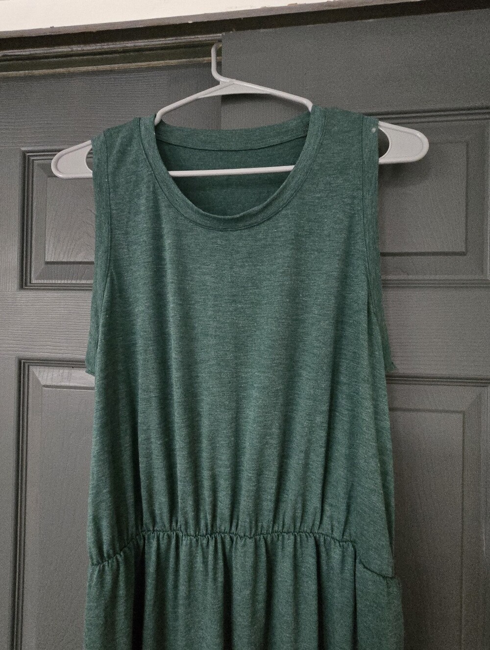 Forest Green Side Slit Maxi Dress, Large